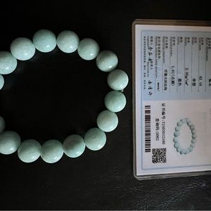 Certified rare jadeite 13-14mm stretch bracelet